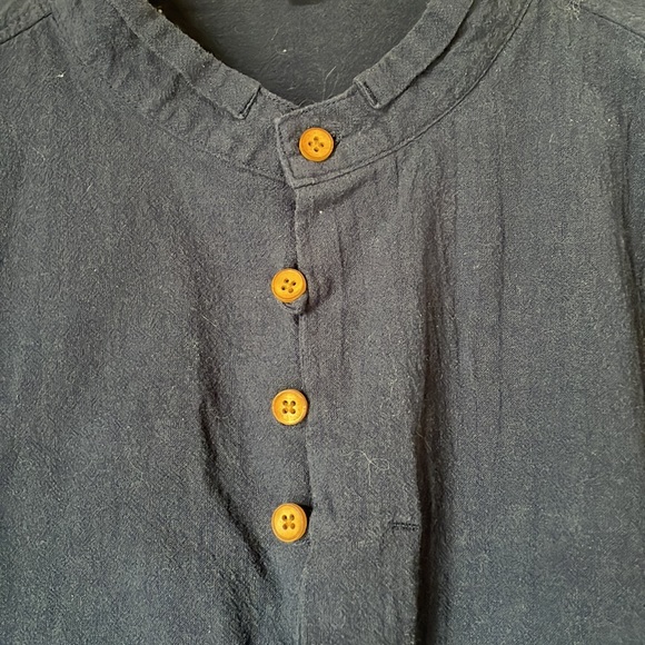 Mandarin collar casual button down - Picture 2 of 4